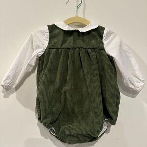 Edgehill Collection Green and White Kids Bodysuit